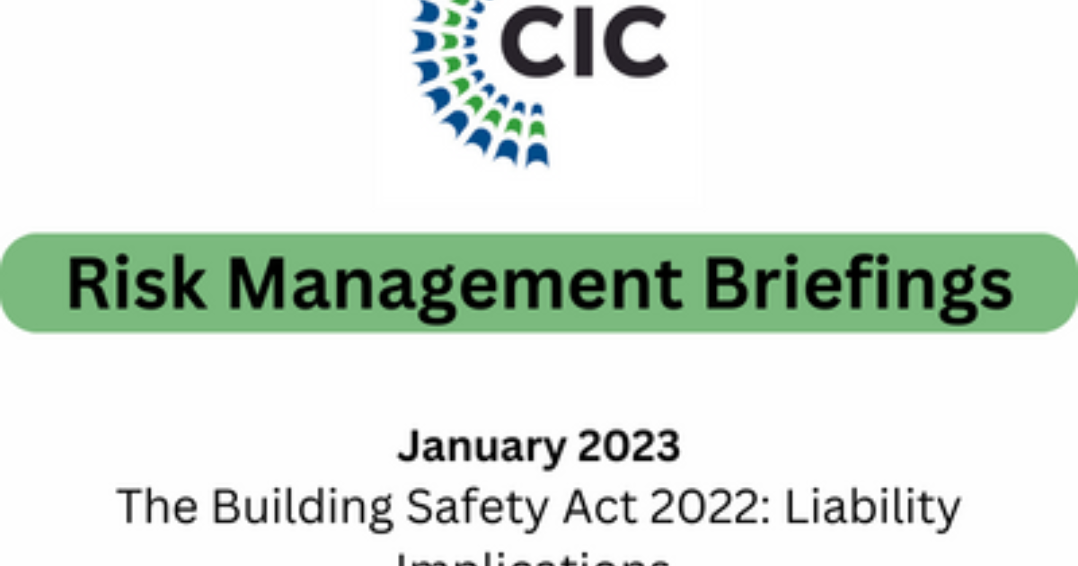 The Building Safety Act 2022 … Construction Industry Council
